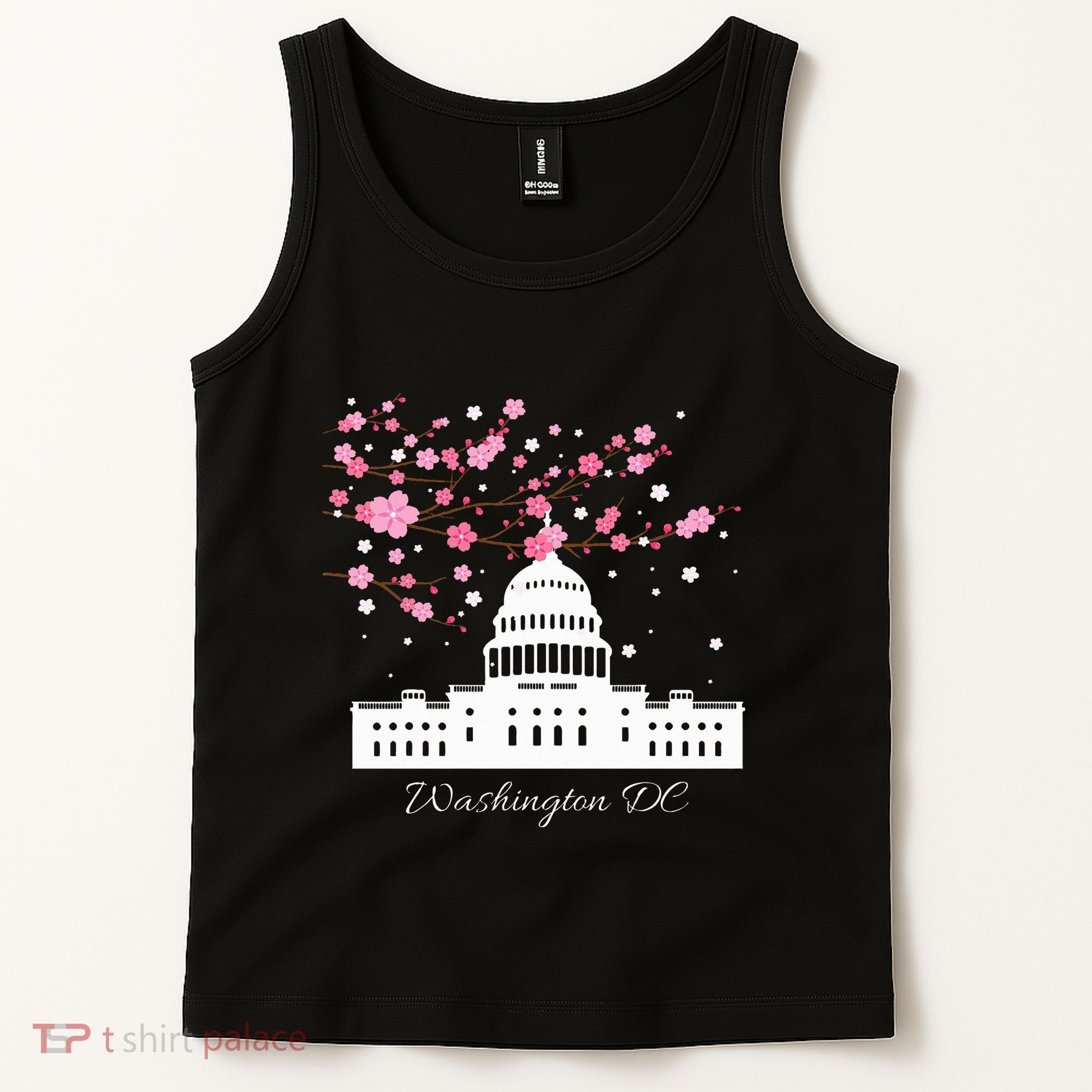 Washington Dc Capitol Building Cherry Blossoms Tank Top