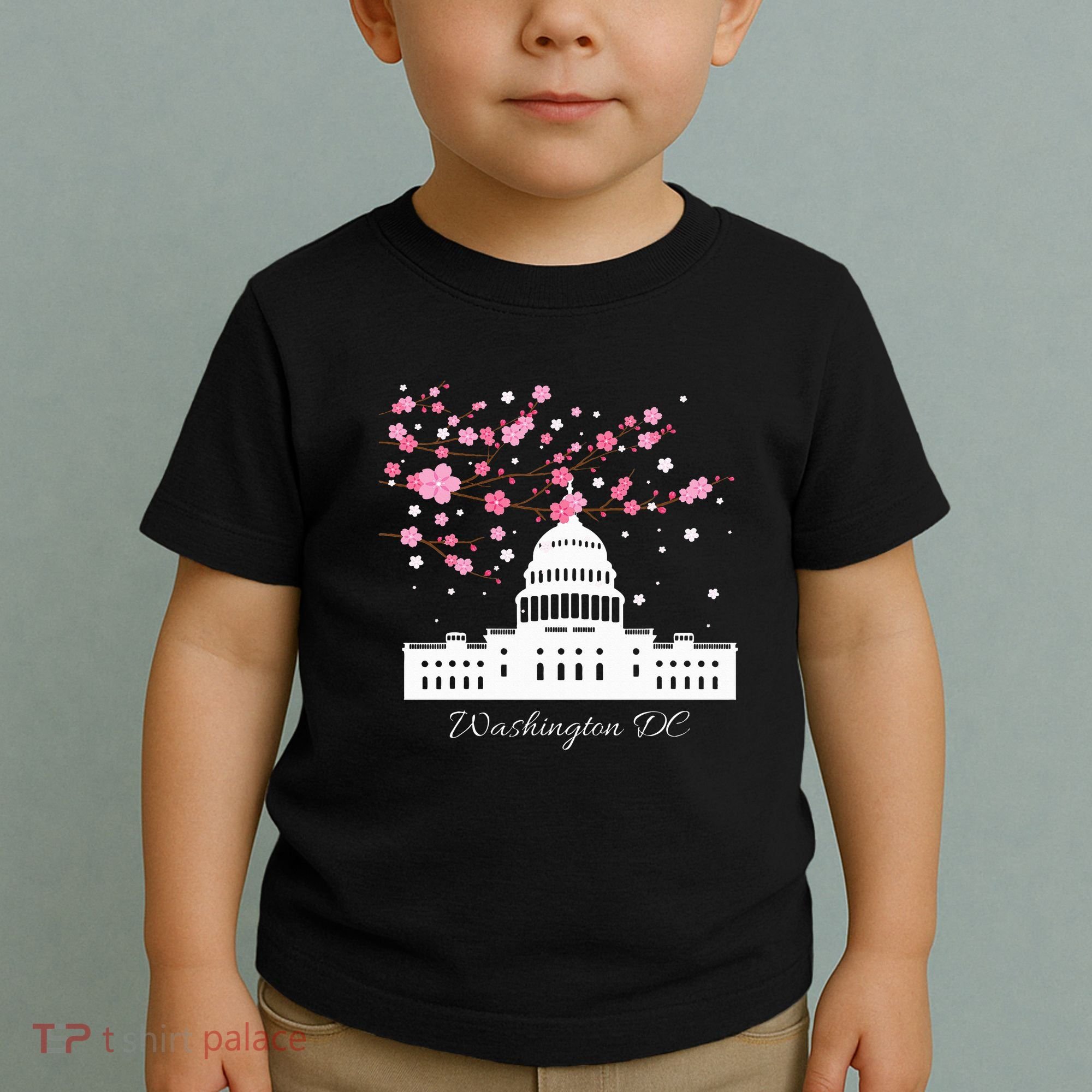 Washington Dc Capitol Building Cherry Blossoms Toddler T-Shirt