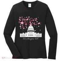 Washington Dc Capitol Building Cherry Blossoms Women's Long Sleeve Shirt thumb 0