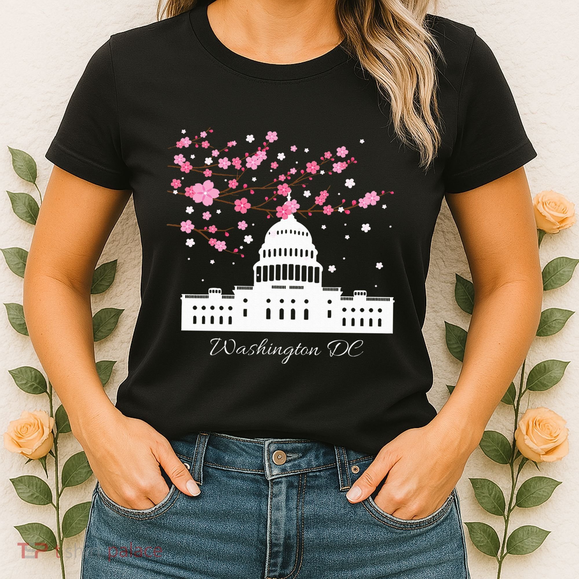 Washington Dc Capitol Building Cherry Blossoms Women's T-Shirt