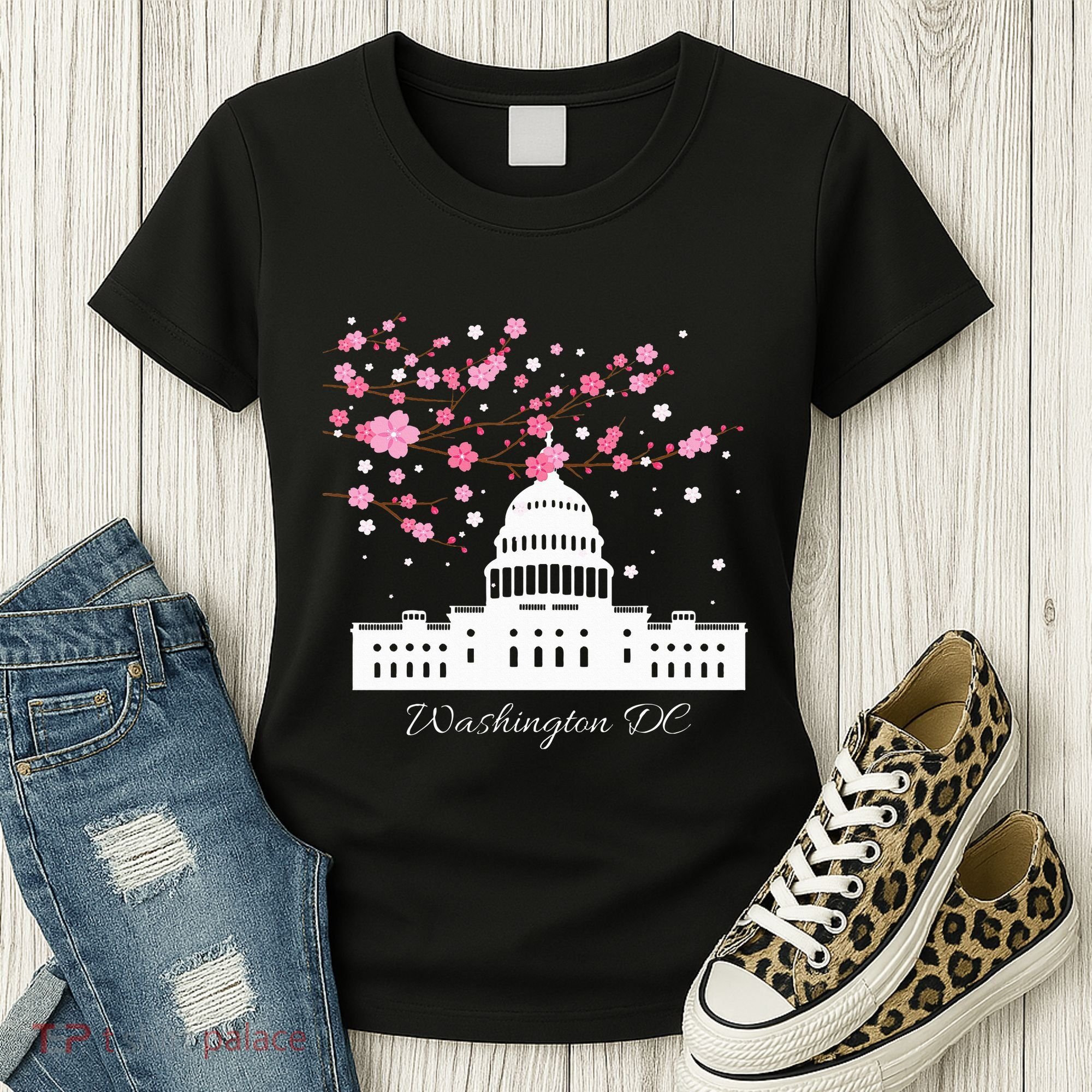 Washington Dc Capitol Building Cherry Blossoms Women's T-Shirt