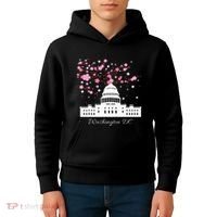 Washington Dc Capitol Building Cherry Blossoms Kids Hoodie thumb 4