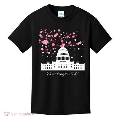 Washington Dc Capitol Building Cherry Blossoms Kids T-Shirt