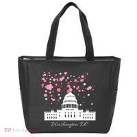 Washington Dc Capitol Building Cherry Blossoms Tote Bag thumb 0