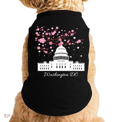Washington DC Capitol Building Cherry Blossoms TShirt Doggie Tank