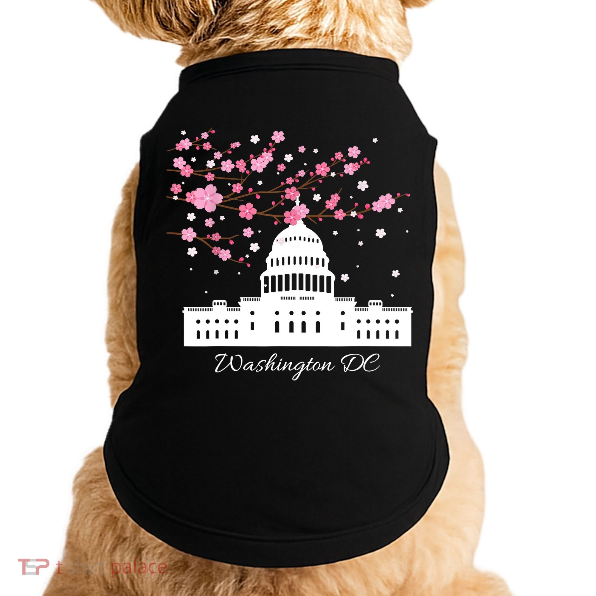 Washington DC Capitol Building Cherry Blossoms TShirt Doggie Tank