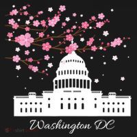 Washington DC Capitol Building Cherry Blossoms TShirt Polo thumb 3