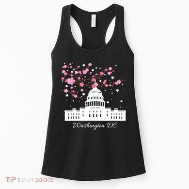 Washington DC Capitol Building Cherry Blossoms TShirt Women's Tank Top