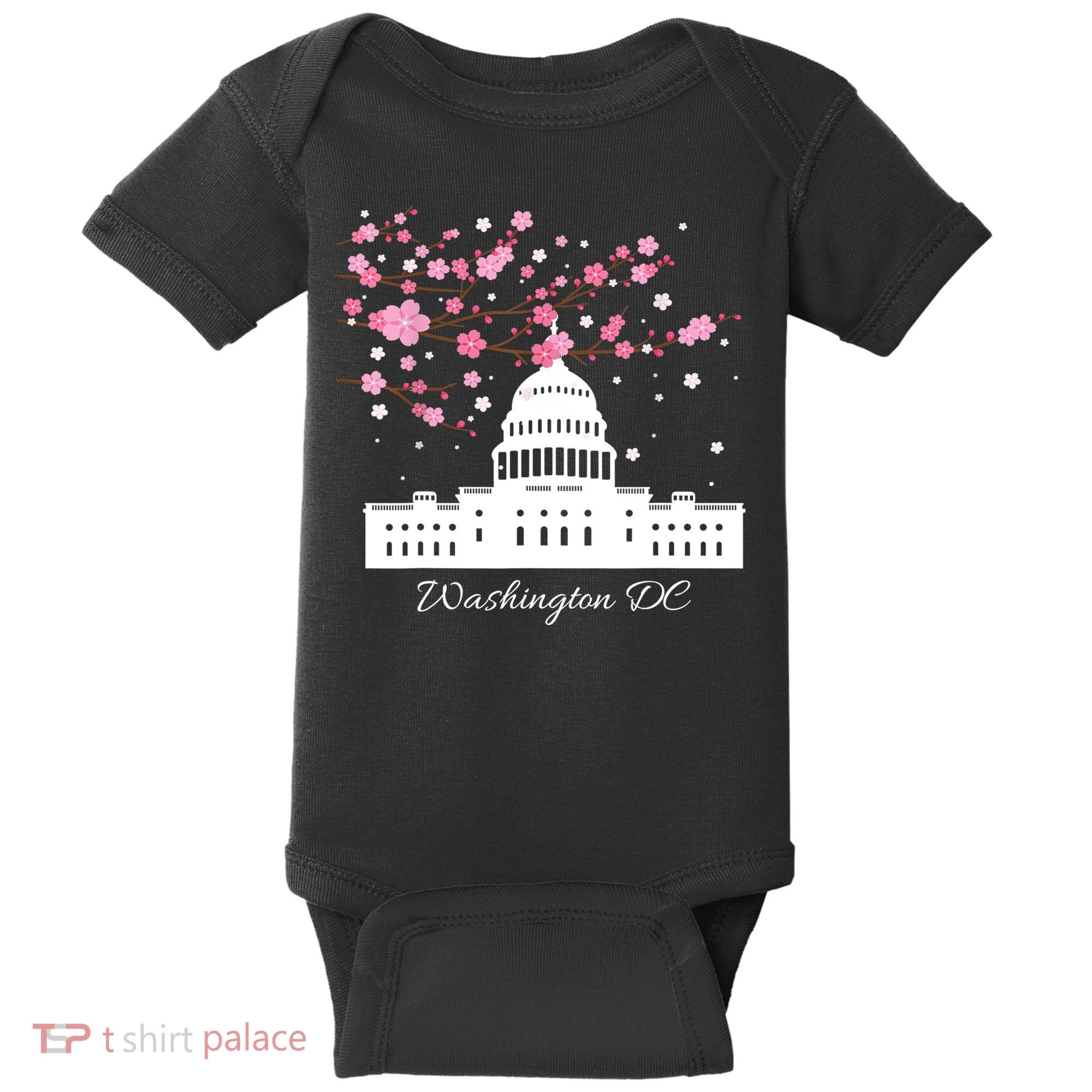 Washington DC Capitol Building Cherry Blossoms TShirt Baby Bodysuit