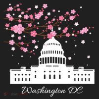 Washington DC Capitol Building Cherry Blossoms TShirt Hat thumb 2