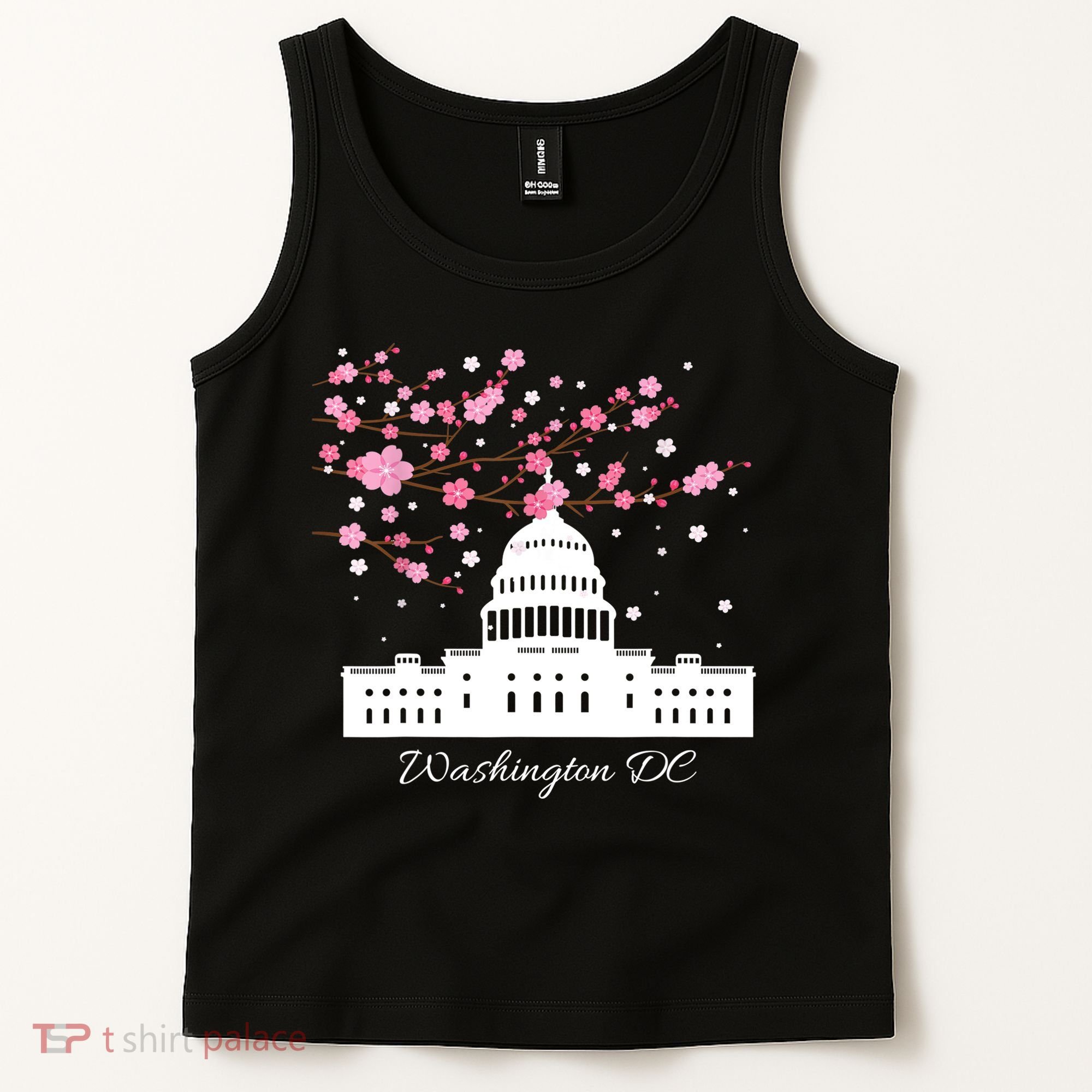 Washington DC Capitol Building Cherry Blossoms TShirt Tank Top