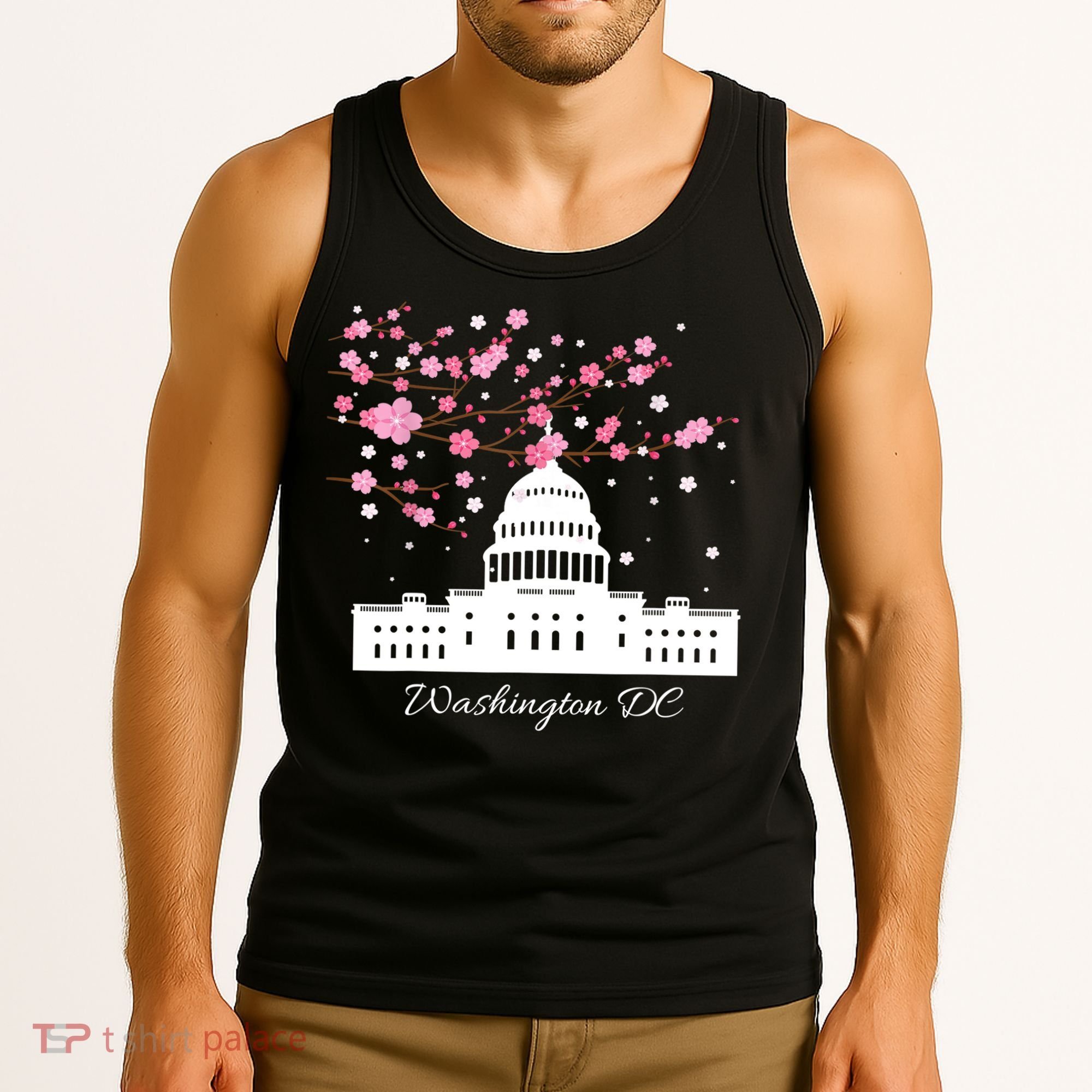 Washington DC Capitol Building Cherry Blossoms TShirt Tank Top