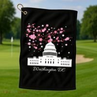 Washington DC Capitol Building Cherry Blossoms TShirt Golf Towel thumb 1