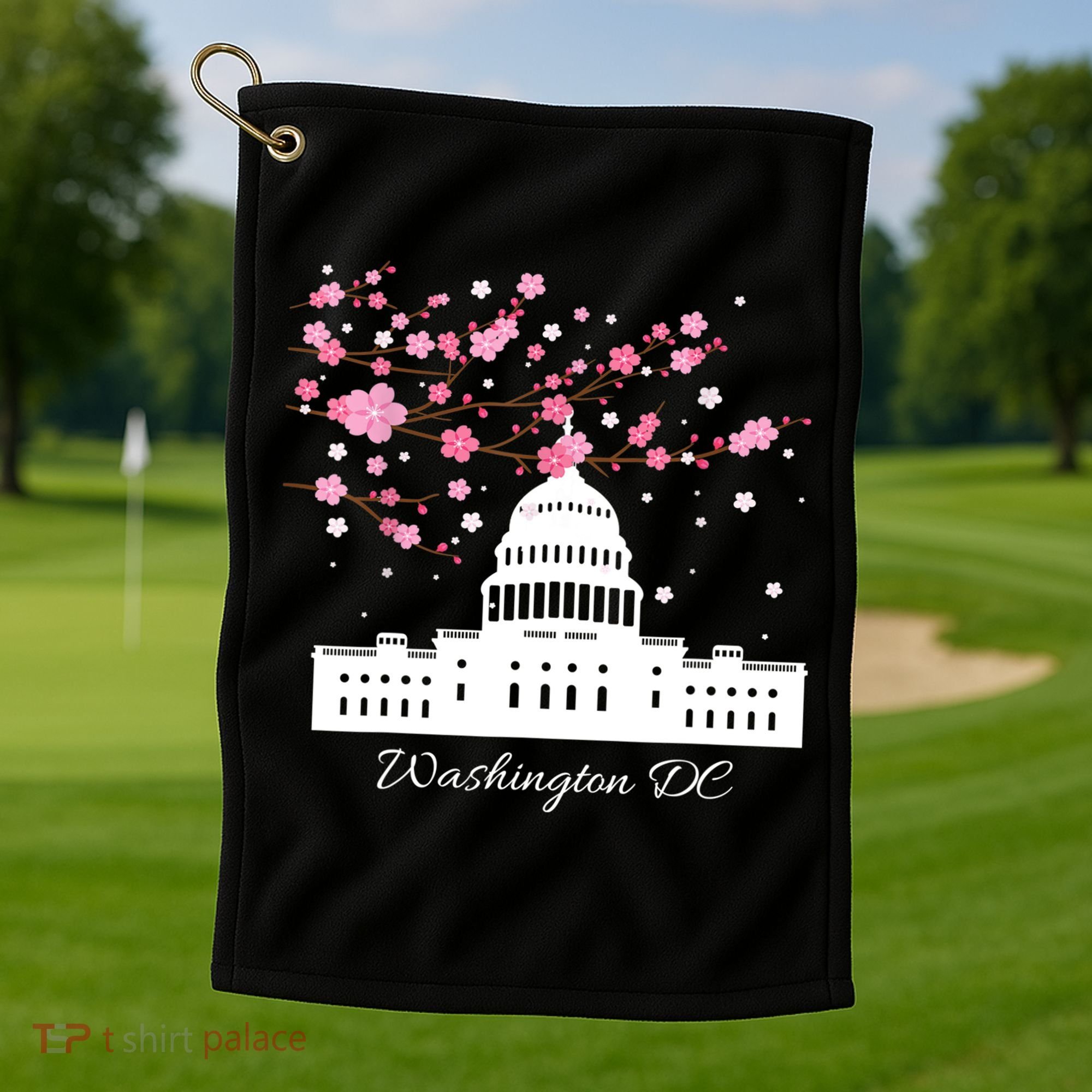 Washington DC Capitol Building Cherry Blossoms TShirt Golf Towel