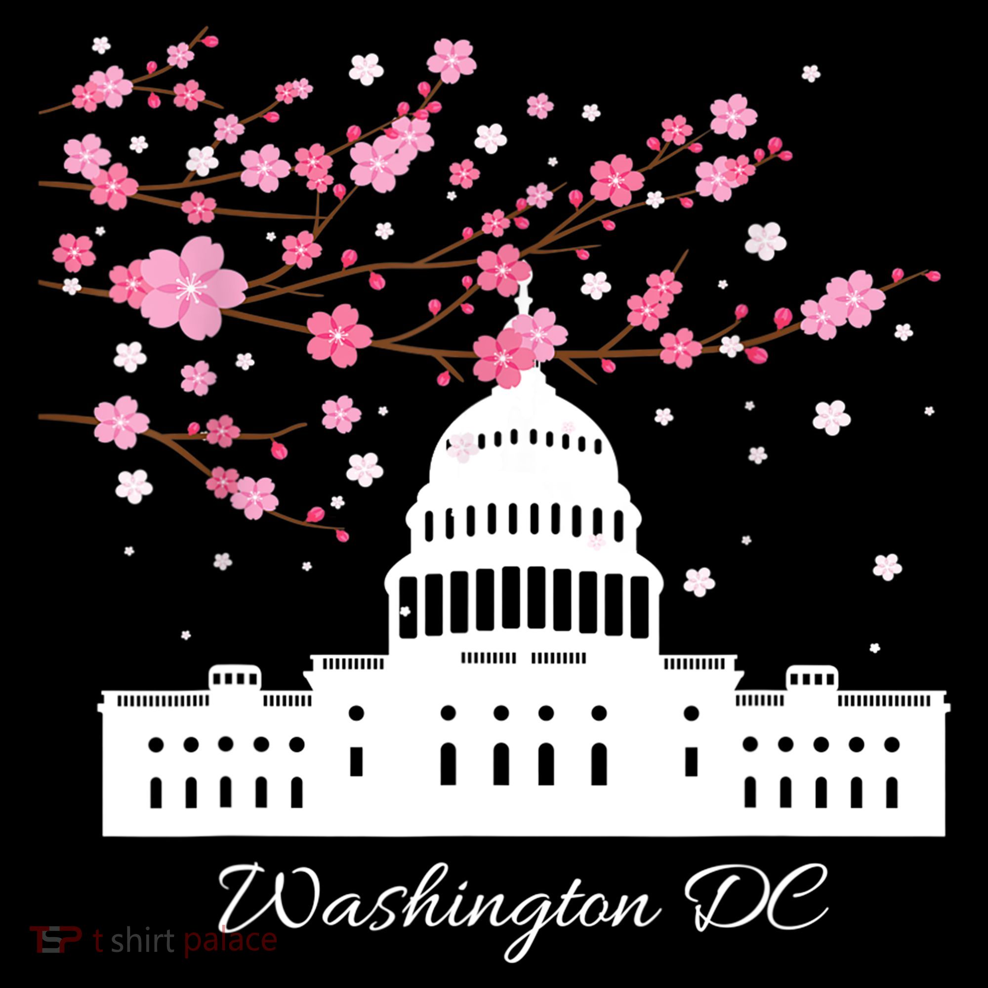Washington DC Capitol Building Cherry Blossoms TShirt Visor