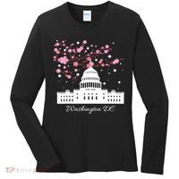 Washington DC Capitol Building Cherry Blossoms TShirt Women's Long Sleeve Shirt thumb 0