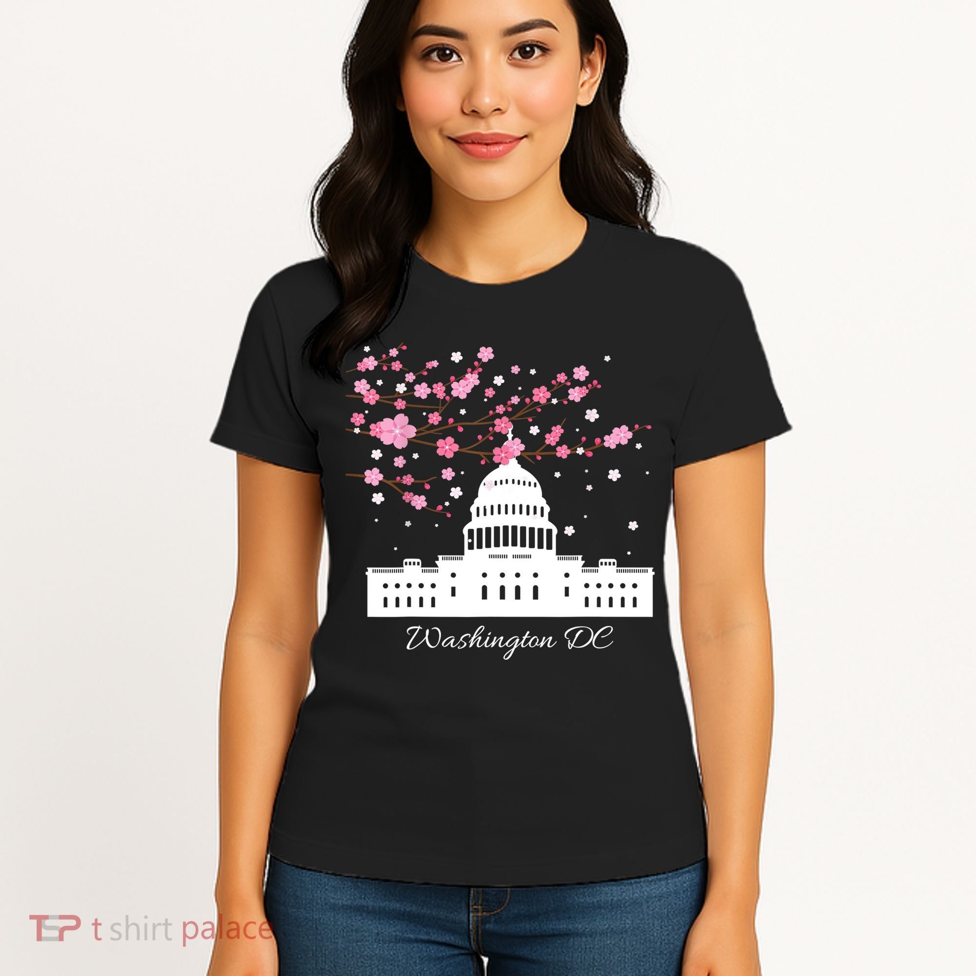 Washington DC Capitol Building Cherry Blossoms TShirt Women's T-Shirt