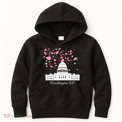 Washington DC Capitol Building Cherry Blossoms TShirt Kids Hoodie
