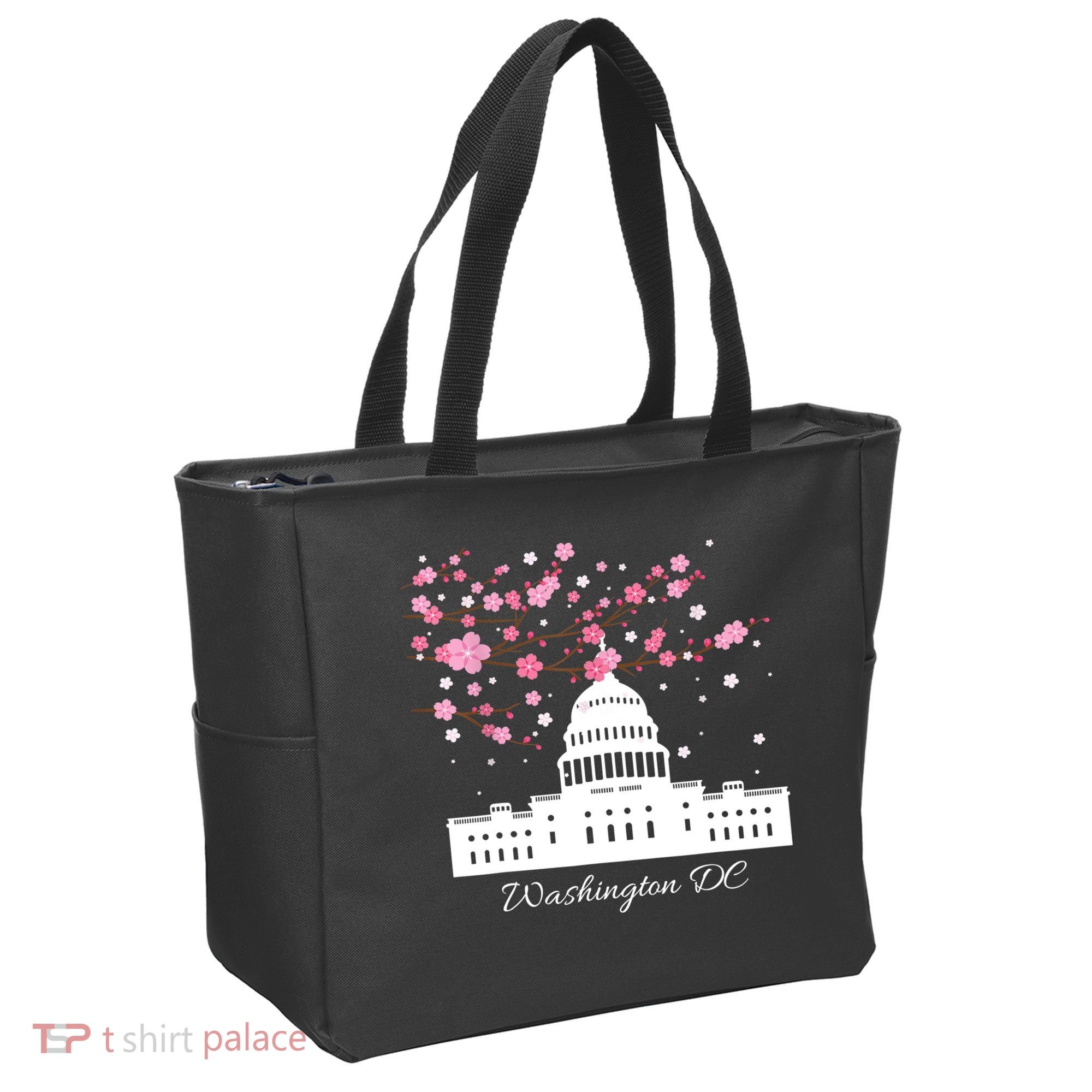 Washington DC Capitol Building Cherry Blossoms TShirt Tote Bag
