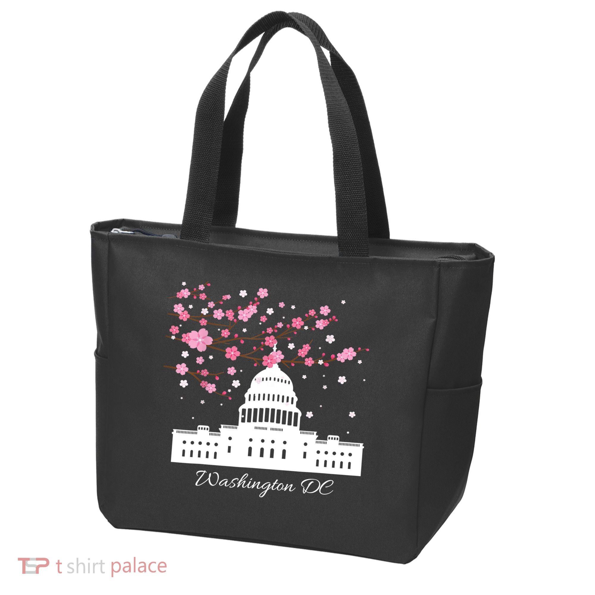 Washington DC Capitol Building Cherry Blossoms TShirt Tote Bag
