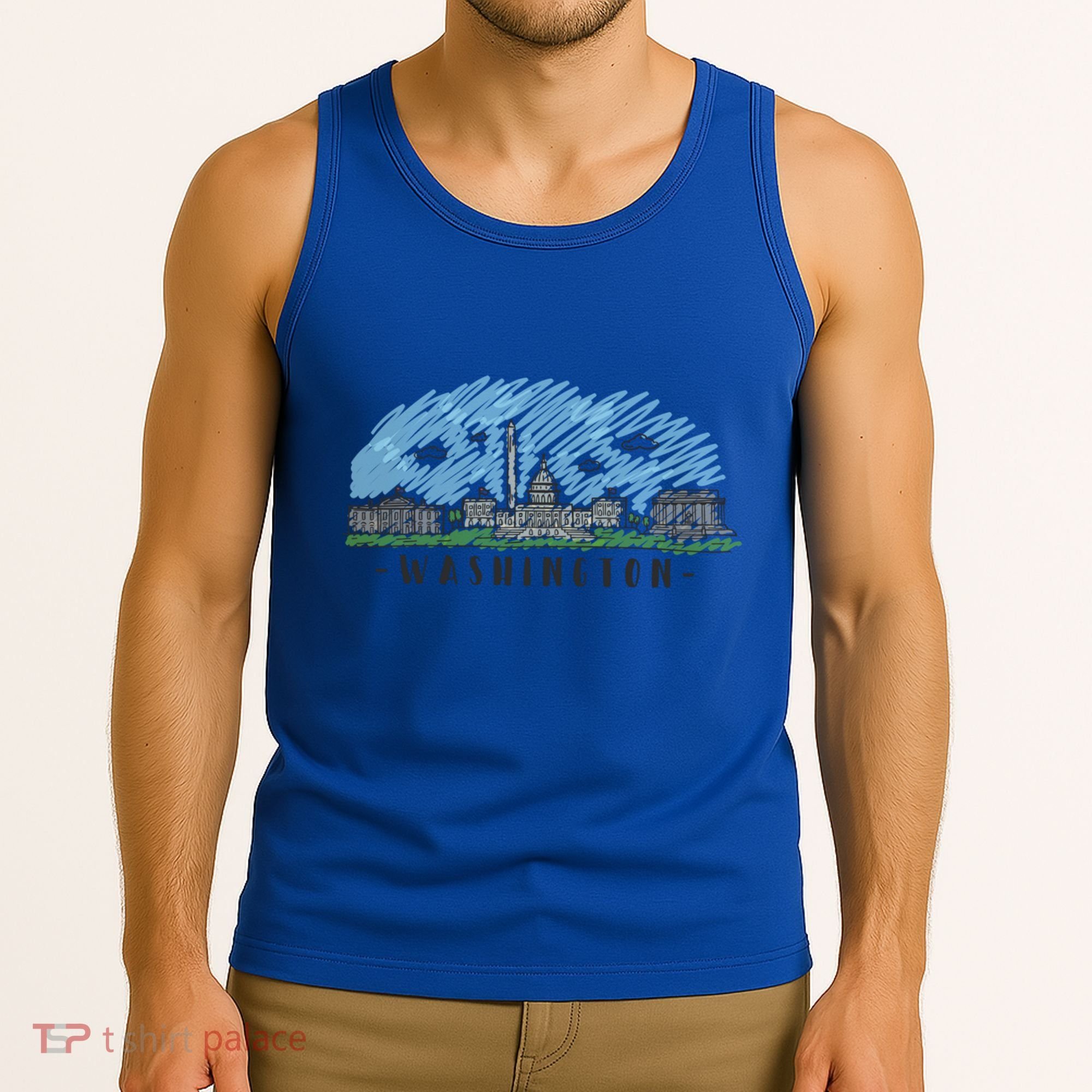 Washington Dc Capital Skyline Silhouette Great Gift Tank Top