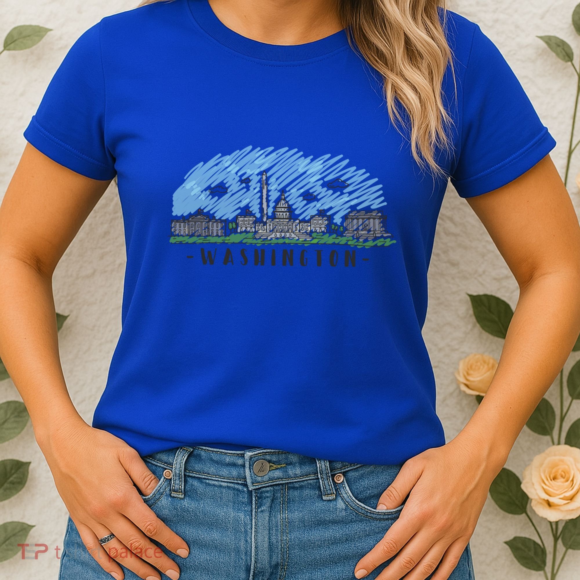 Washington Dc Capital Skyline Silhouette Great Gift Women's T-Shirt