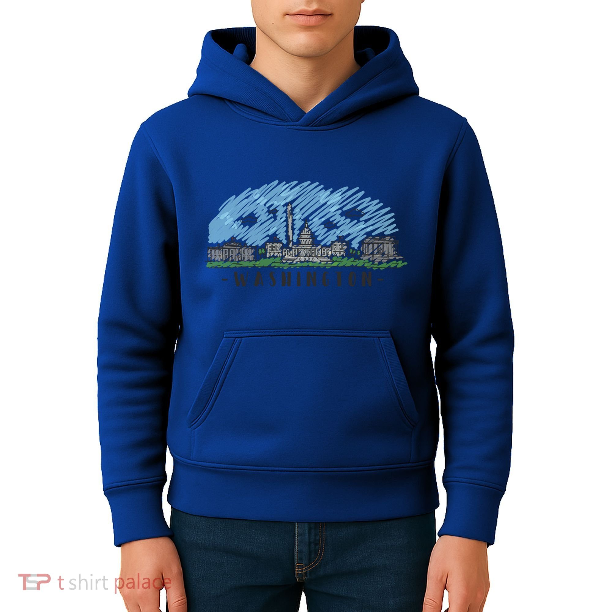 Washington Dc Capital Skyline Silhouette Great Gift Kids Hoodie
