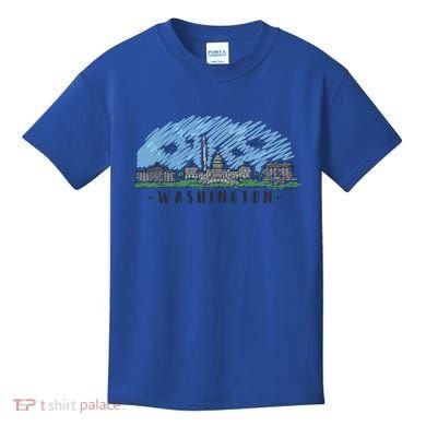 Washington Dc Capital Skyline Silhouette Great Gift Kids T-Shirt