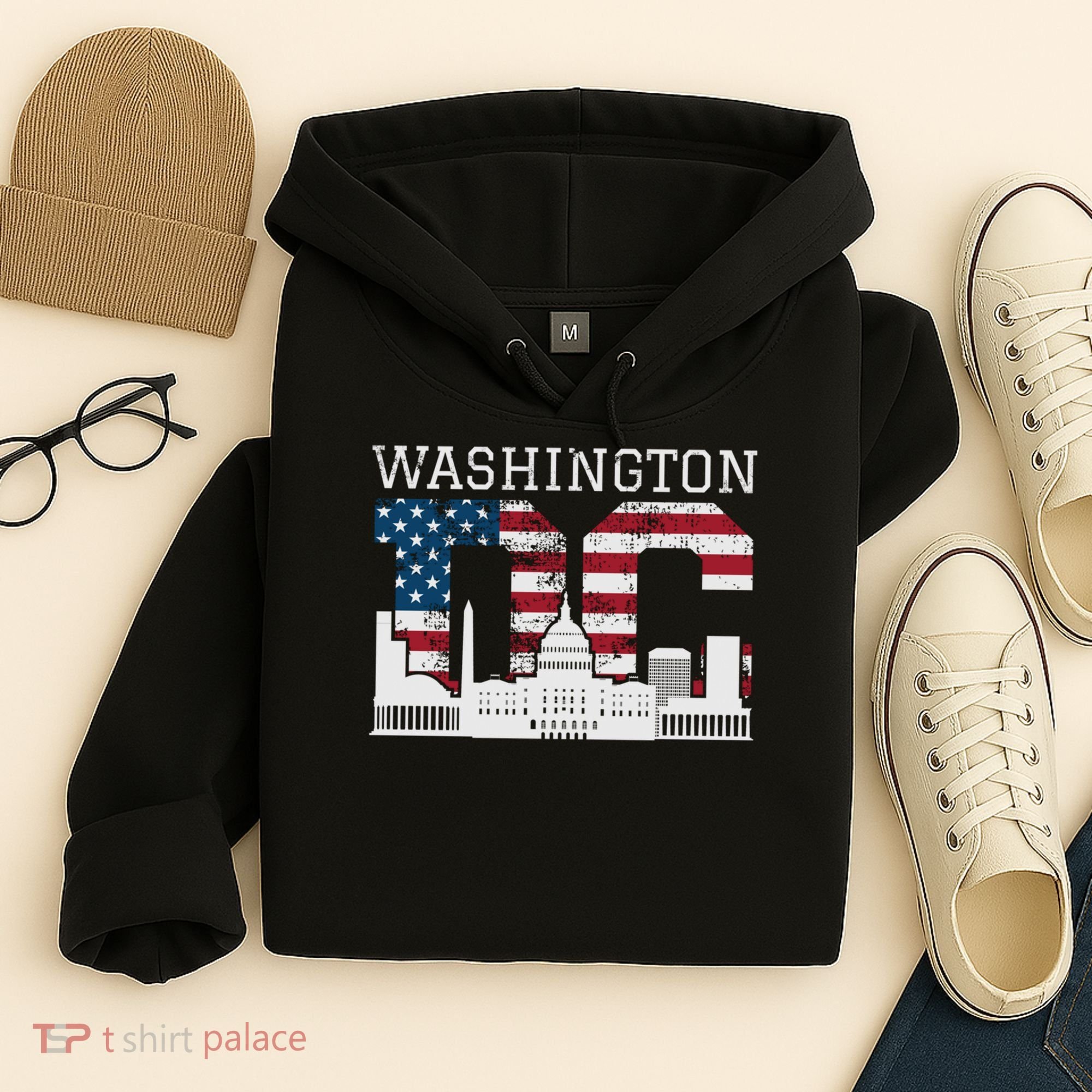 Washington Dc Capitol Hill Usa Flag Souvenir Great Gift Hoodie