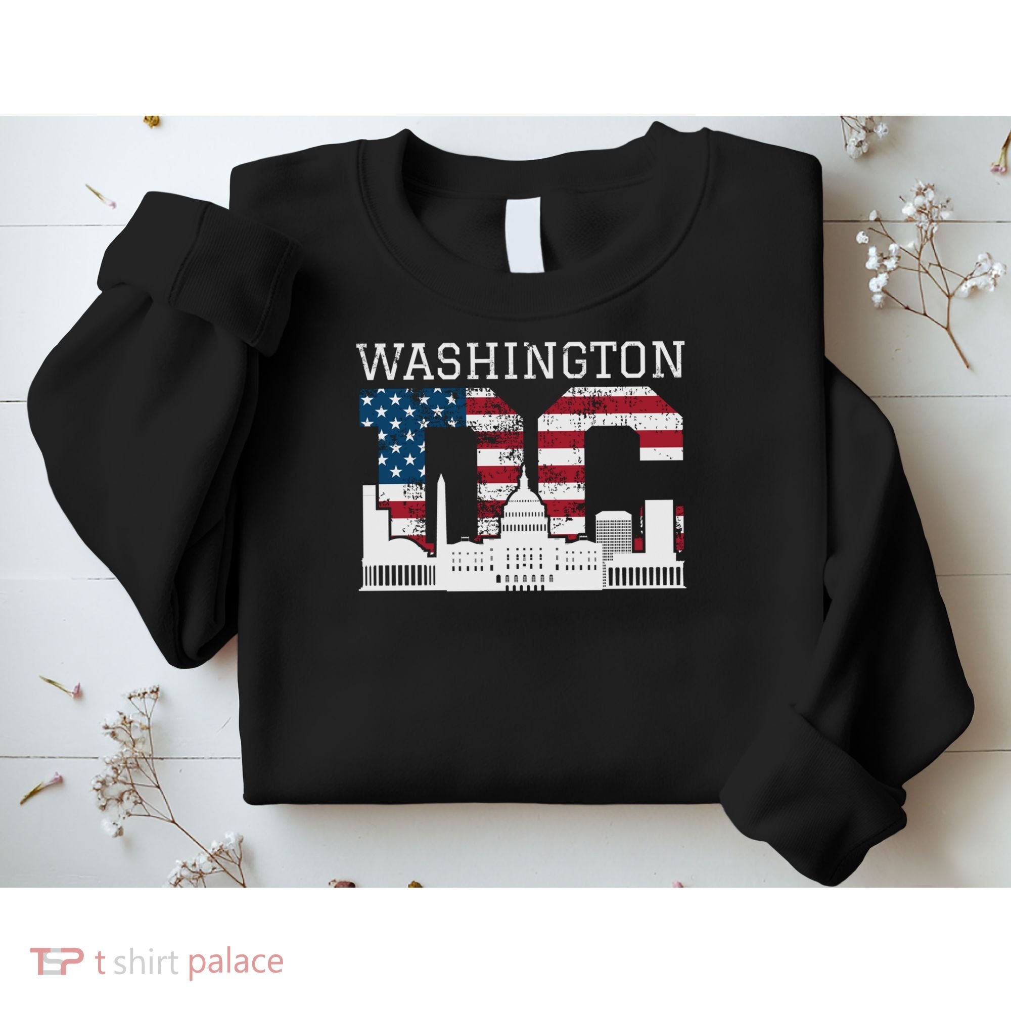 Washington Dc Capitol Hill Usa Flag Souvenir Great Gift Sweatshirt