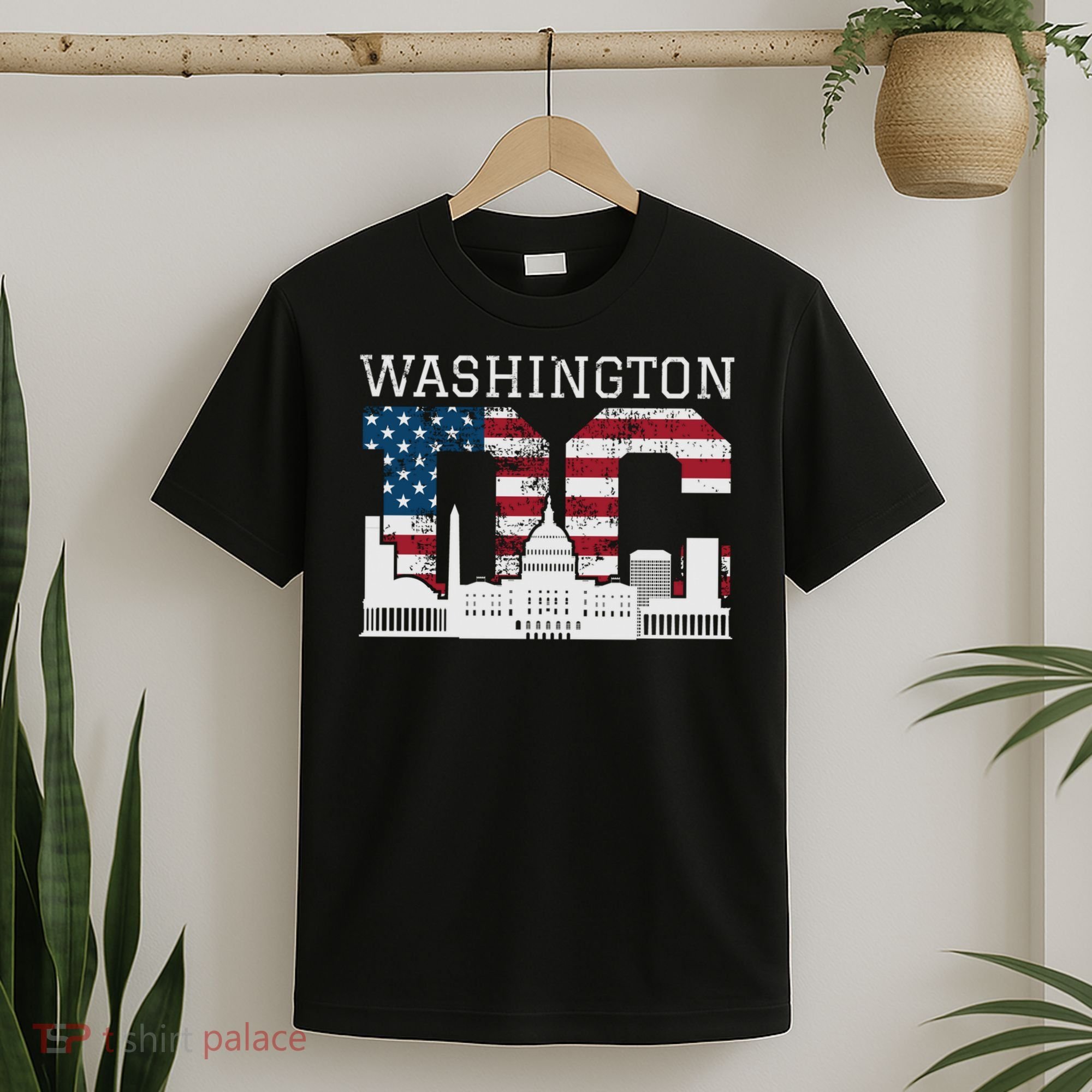 Washington Dc Capitol Hill Usa Flag Souvenir Great Gift T-Shirt