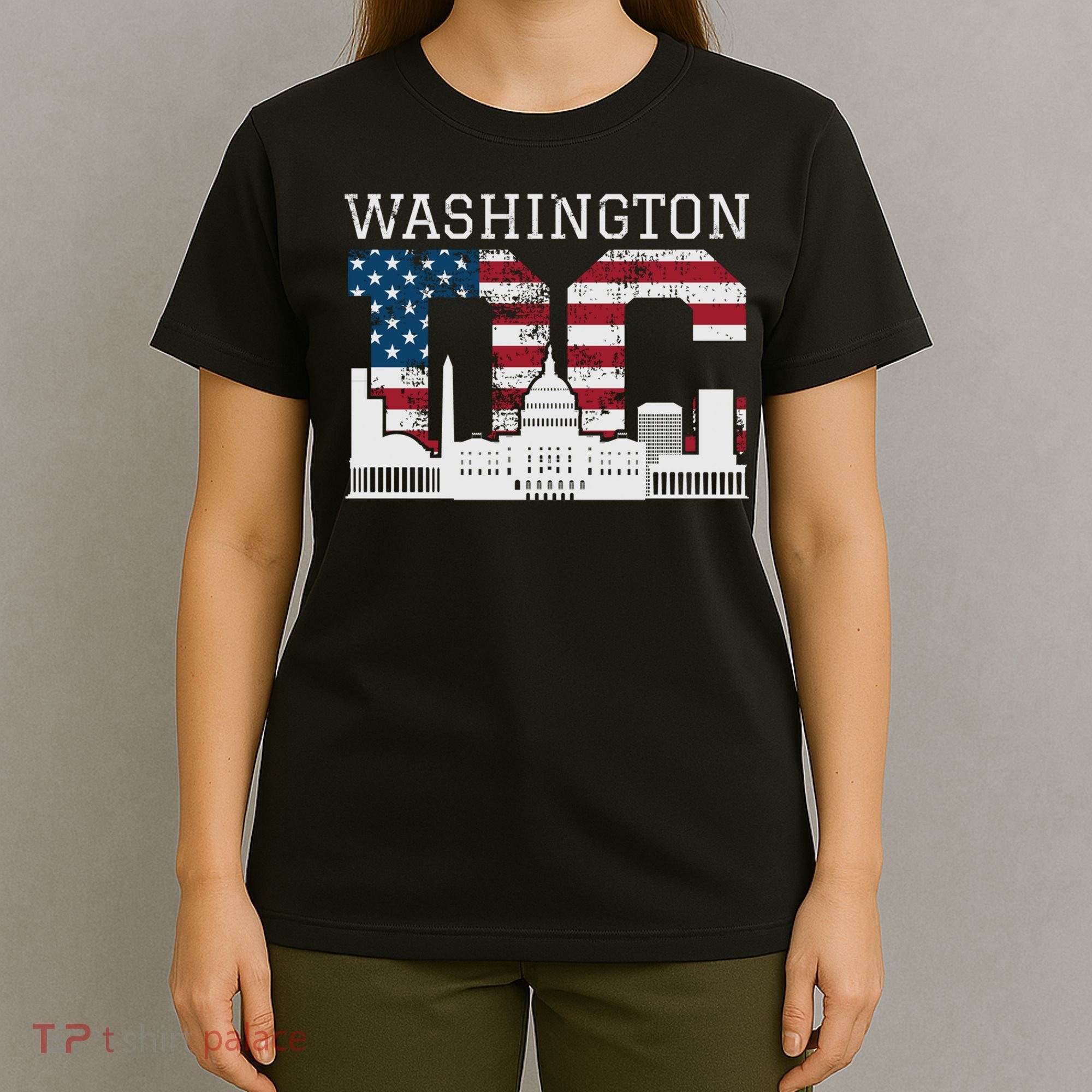 Washington Dc Capitol Hill Usa Flag Souvenir Great Gift T-Shirt