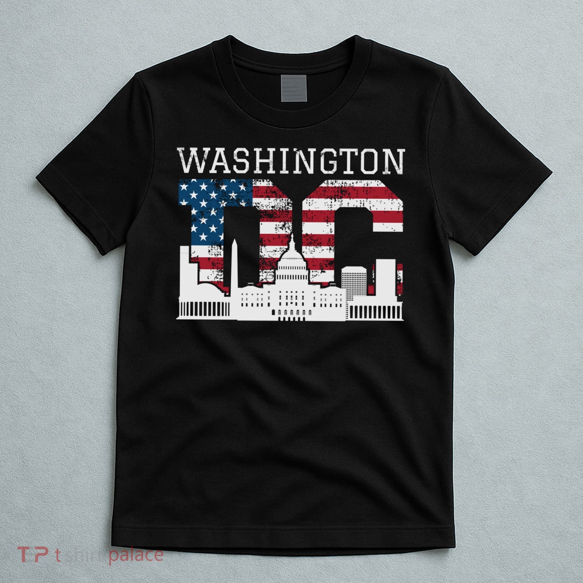 Washington Dc Capitol Hill Usa Flag Souvenir Great Gift T-Shirt
