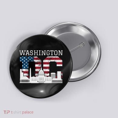 Washington Dc Capitol Hill Usa Flag Souvenir Great Gift Button