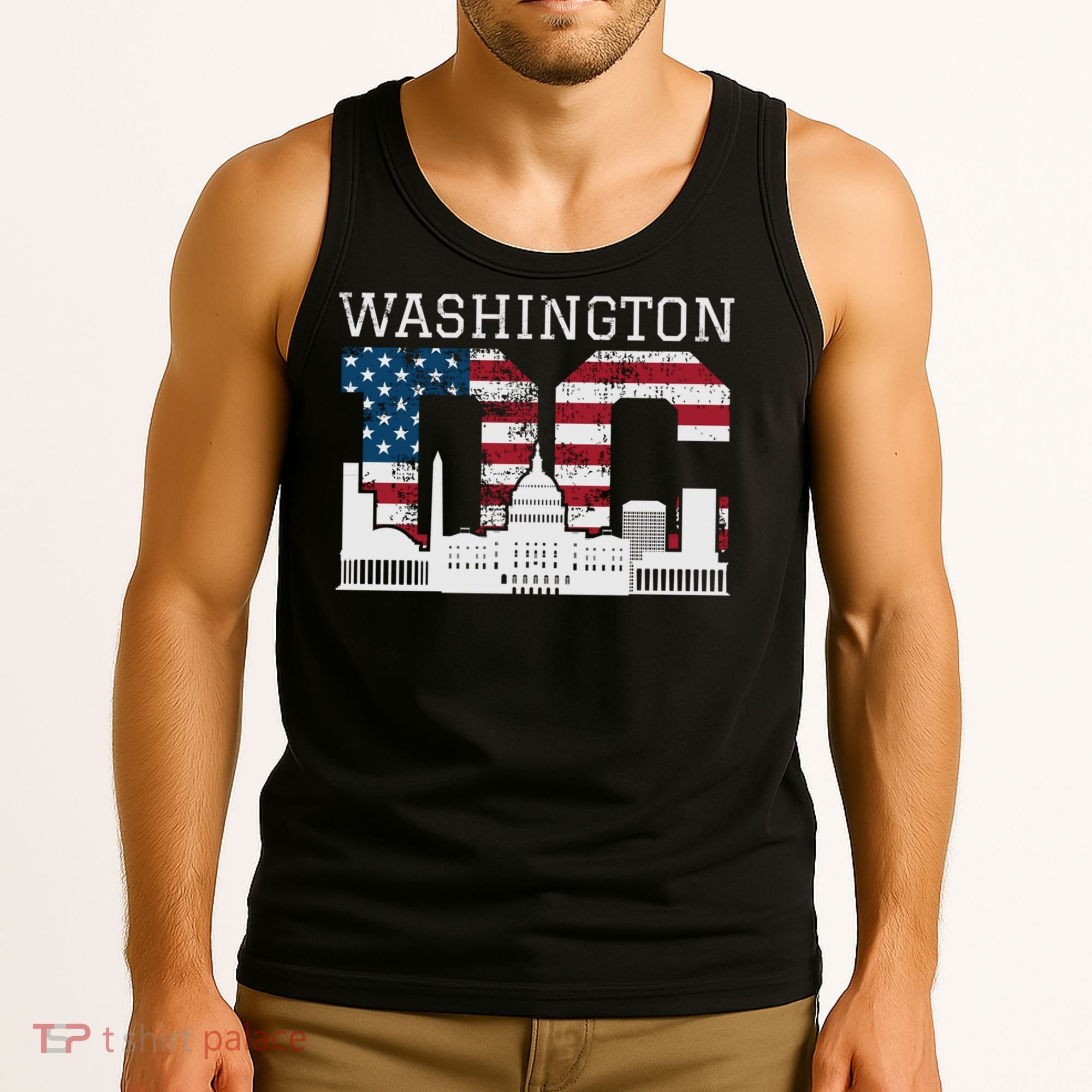 Washington Dc Capitol Hill Usa Flag Souvenir Great Gift Tank Top