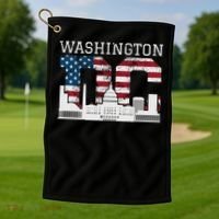 Washington Dc Capitol Hill Usa Flag Souvenir Great Gift Golf Towel thumb 1
