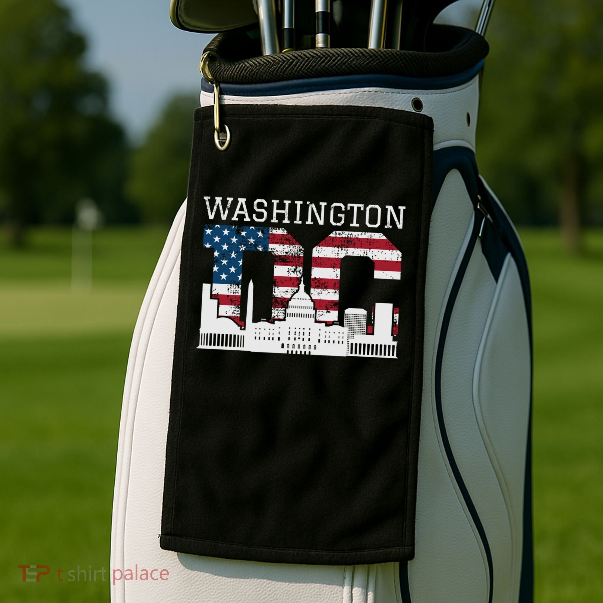 Washington Dc Capitol Hill Usa Flag Souvenir Great Gift Golf Towel