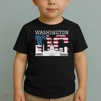 Washington Dc Capitol Hill Usa Flag Souvenir Great Gift Toddler T-Shirt thumb 2
