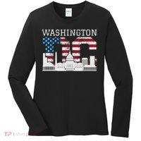 Washington Dc Capitol Hill Usa Flag Souvenir Great Gift Women's Long Sleeve Shirt thumb 0