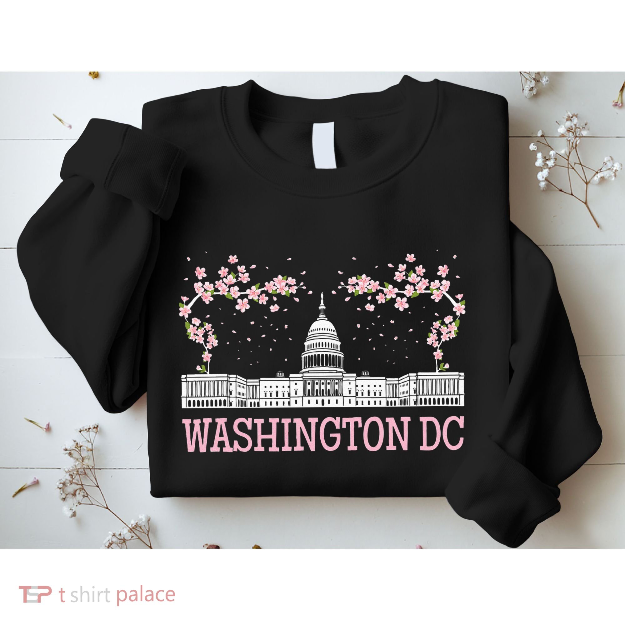 Washington DC Cherry Blossom Monument Sweatshirt
