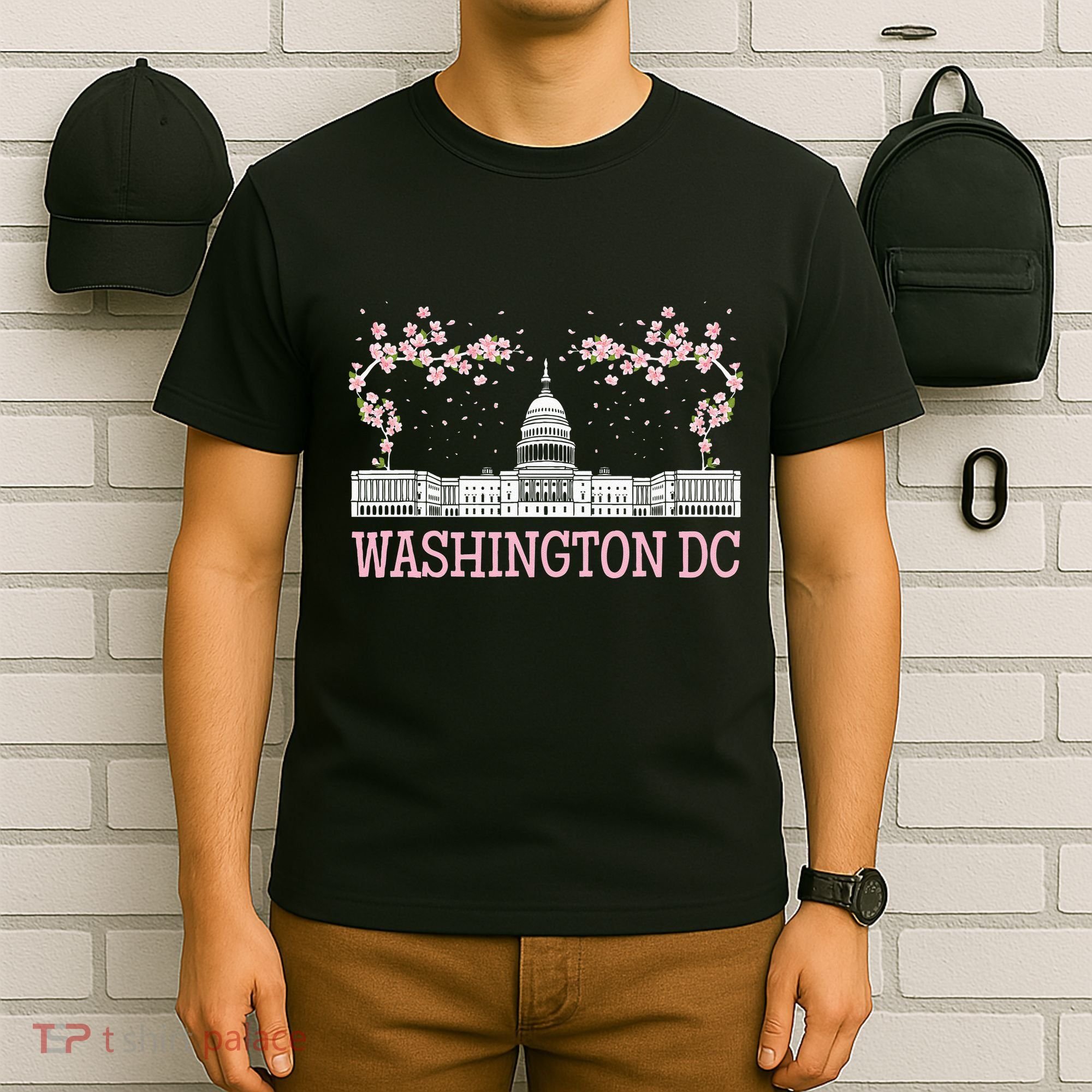 Washington DC Cherry Blossom Monument T-Shirt