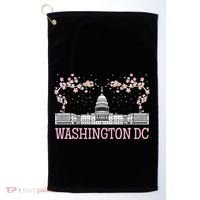 Washington DC Cherry Blossom Monument Golf Towel thumb 0