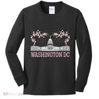 Washington DC Cherry Blossom Monument Kids Long Sleeve Shirt thumb 0