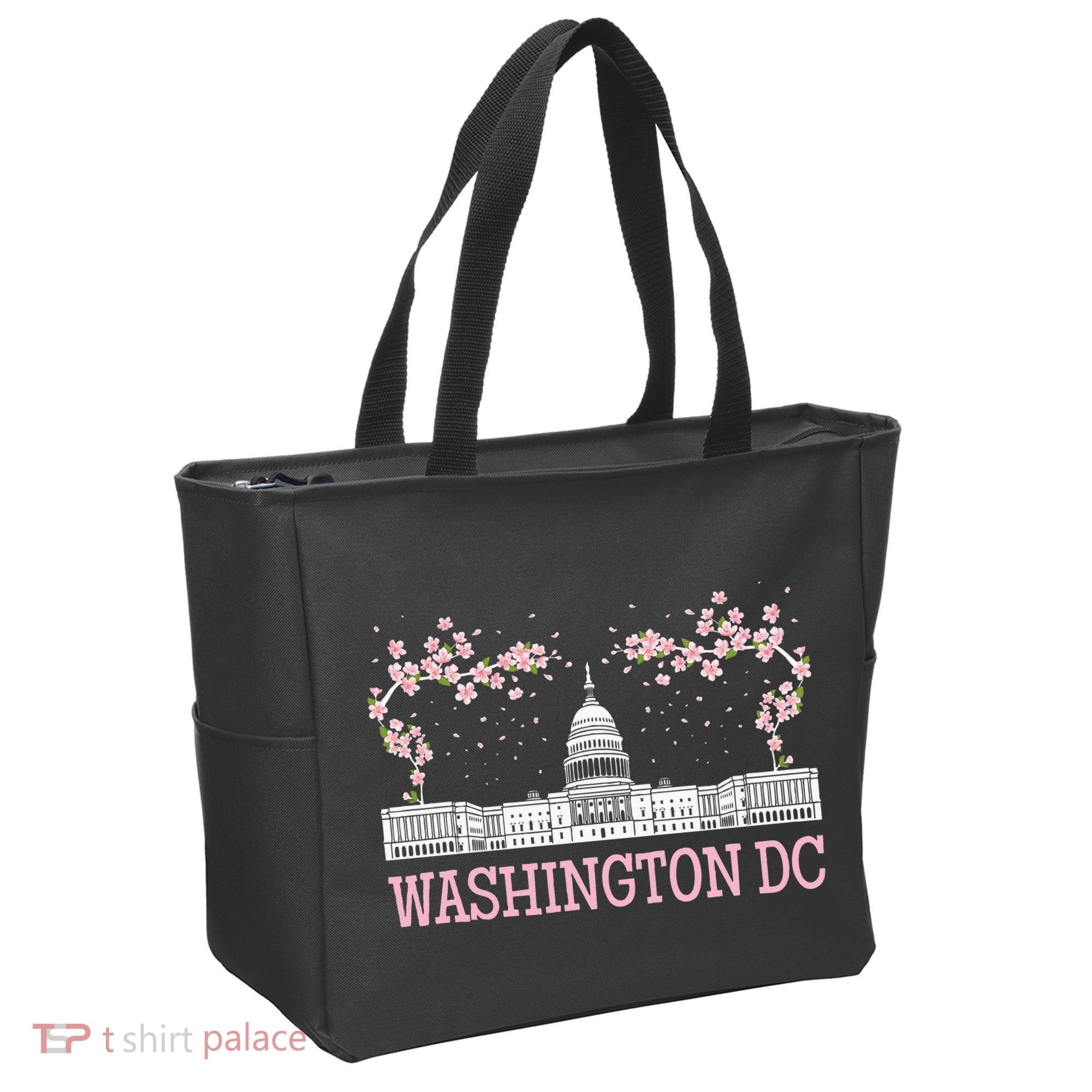 Washington DC Cherry Blossom Monument Tote Bag