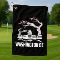 Washington Dc Cherry Blossom Capitol Hill Usa Souvenir Golf Towel thumb 1
