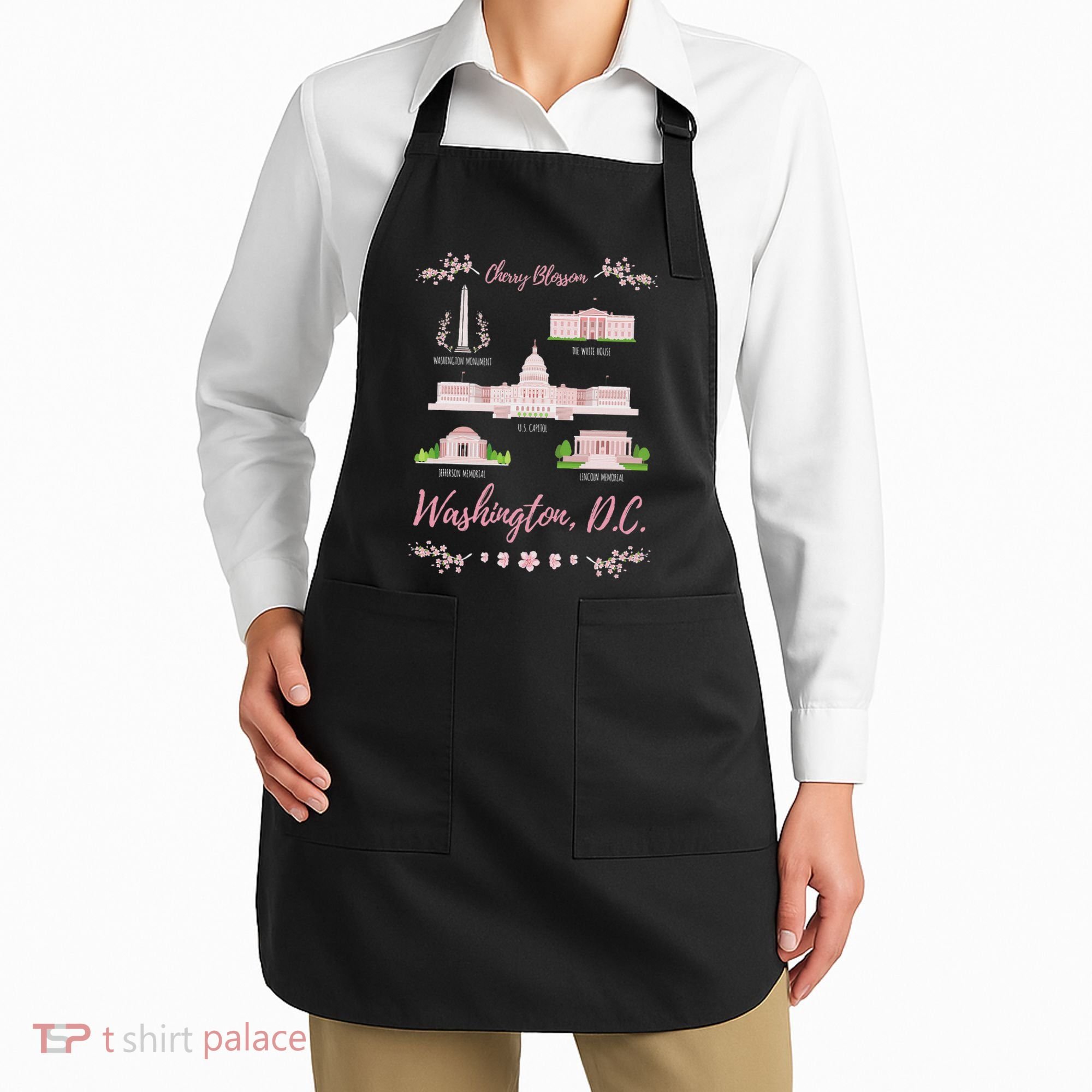 Washington Dc Cherry Blossom Monument Apron