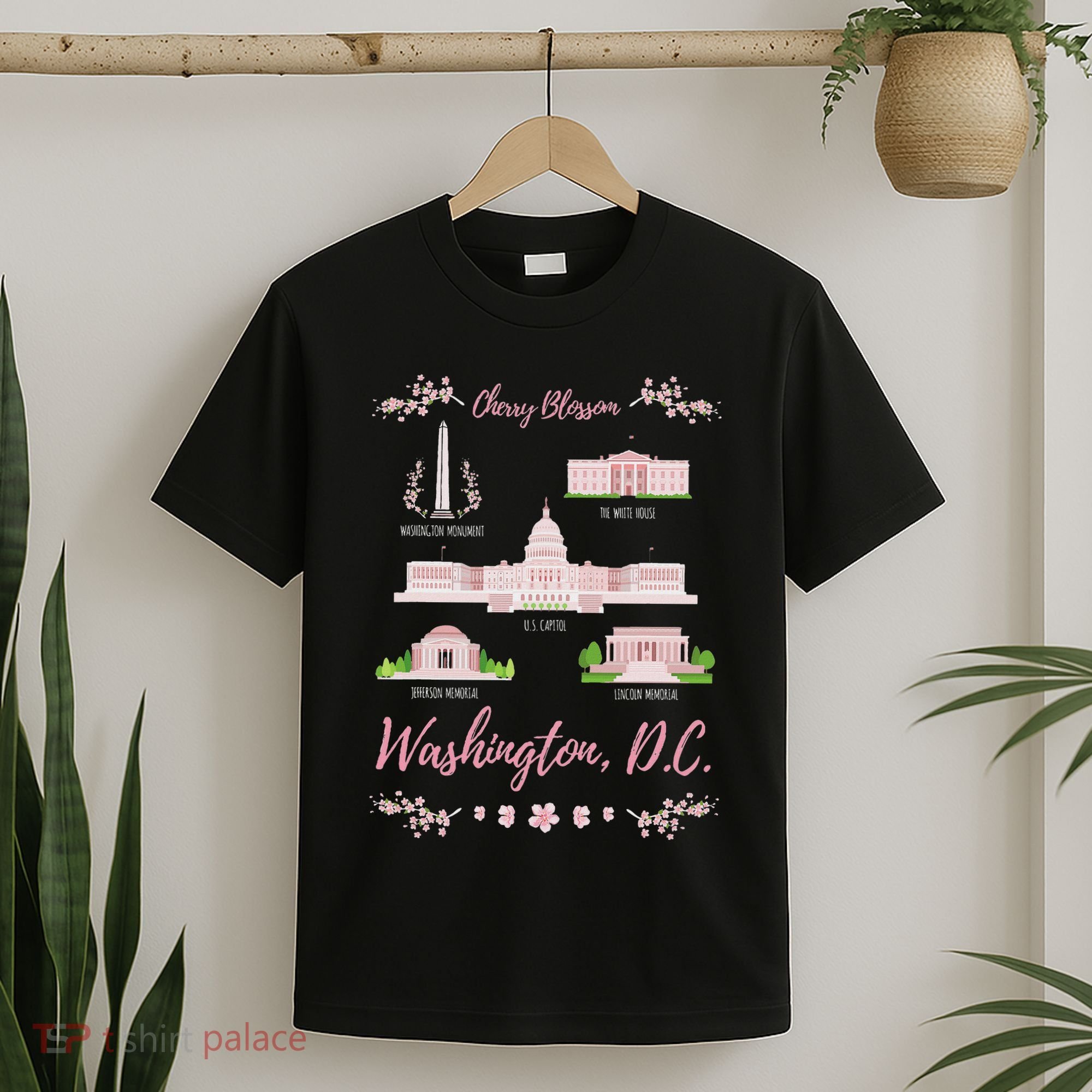 Washington Dc Cherry Blossom Monument T-Shirt