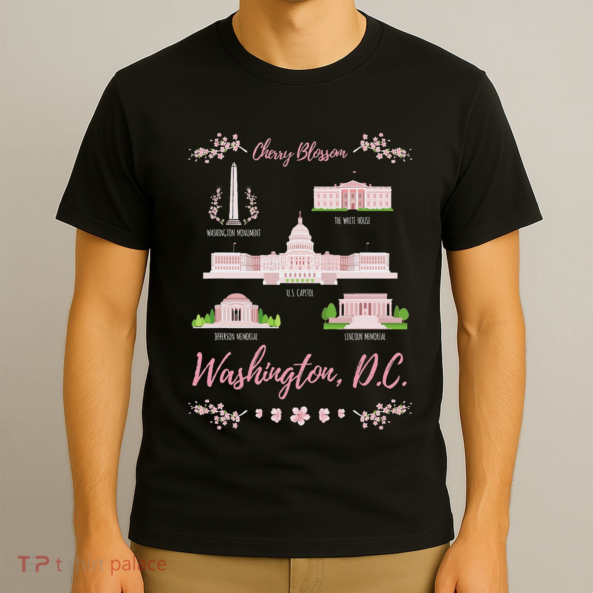 Washington Dc Cherry Blossom Monument T-Shirt
