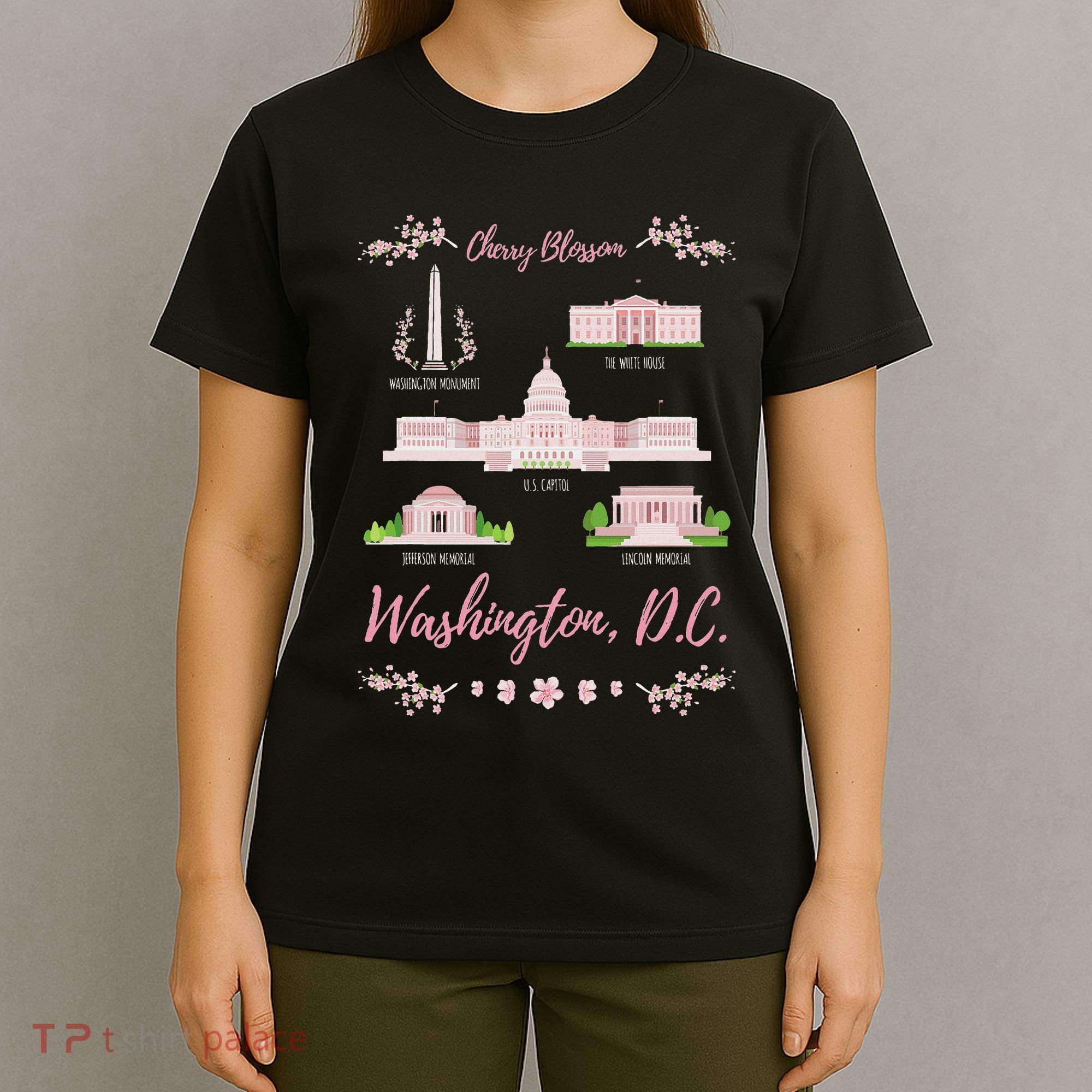 Washington Dc Cherry Blossom Monument T-Shirt