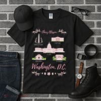 Washington Dc Cherry Blossom Monument Tall T-Shirt thumb 3